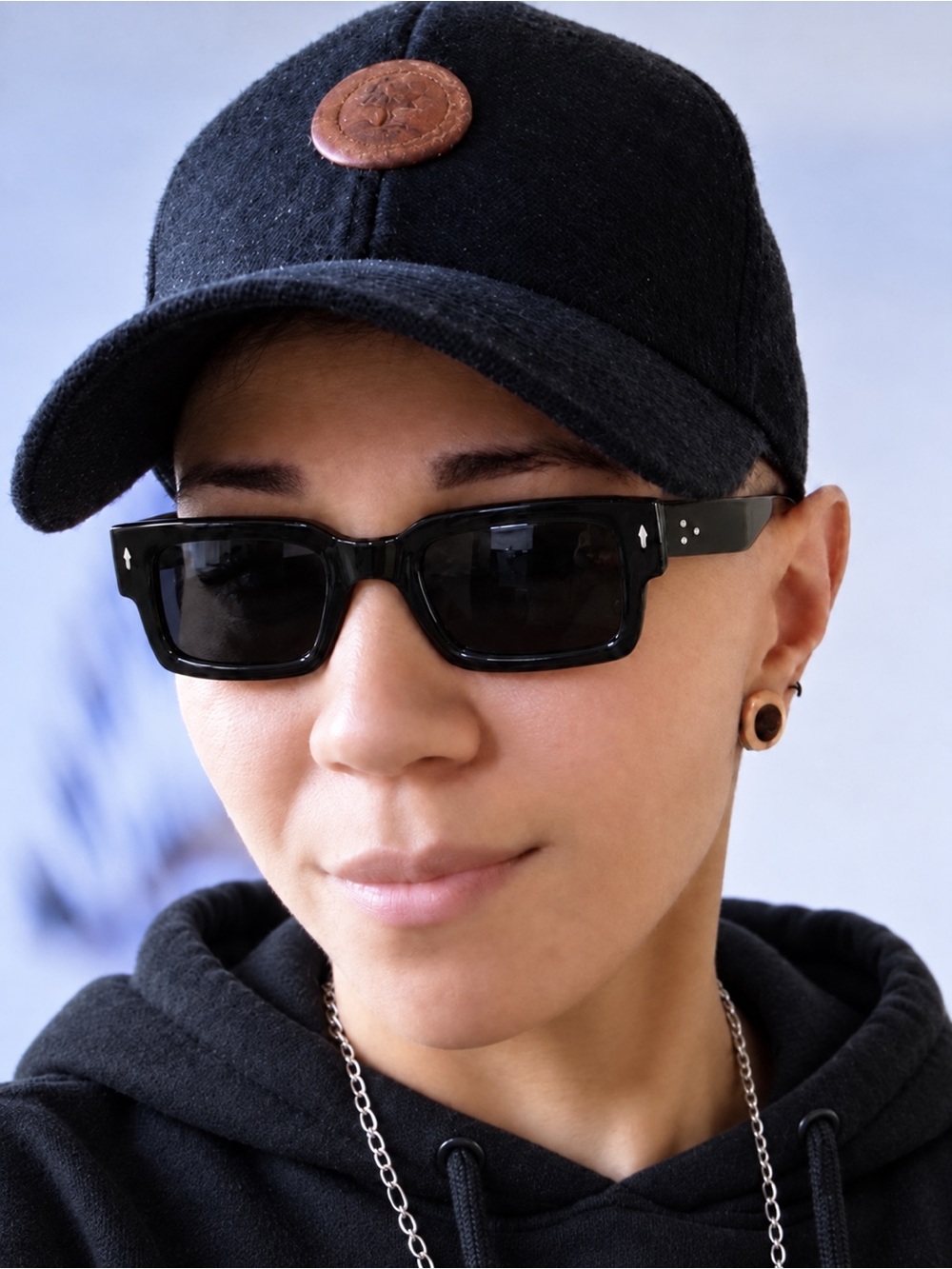New Y2K Style Black Chunky Rectangle Sunglasses -Unisex